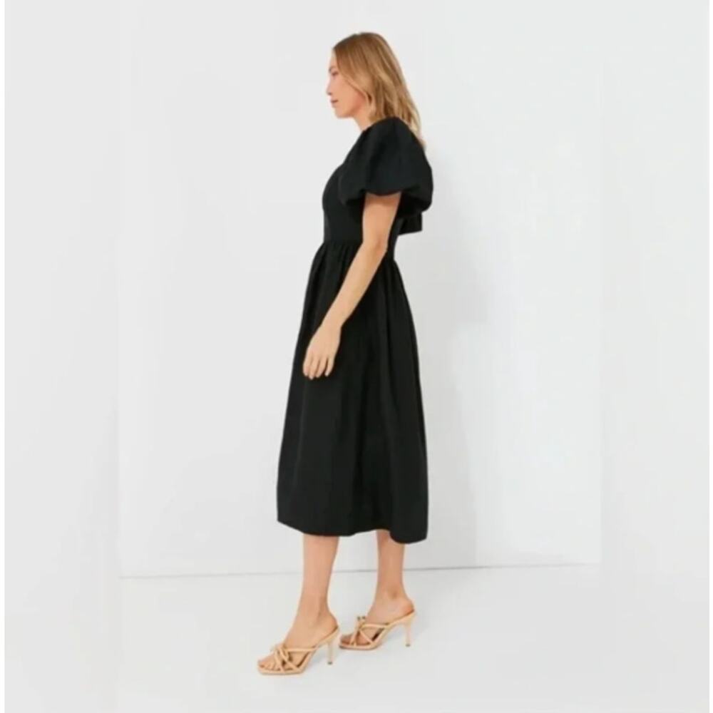 TUCKERNUCK x POMANDER PLACE Alexis Midi Dress Linen Black Sz L NWT $168 {JJ2} - Picture 3 of 5